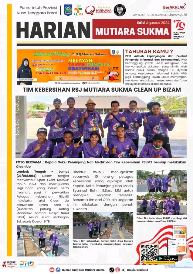 TIM KEBERSIHAN RSJ MUTIARA SUKMA CLEAN UP BIZAM